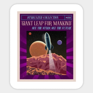 Vintage Stargazing Great Leap for Mankind Sticker